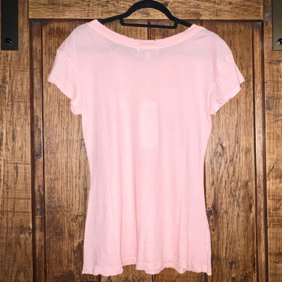 NWT Wildfox B!tch Short Sleeve Distressed Tee in Pink Size XS - Picture 4 of 4